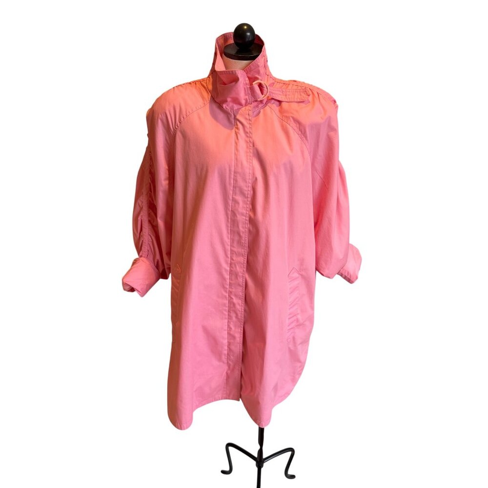 Lindsey Blake Womens Trench Coat Size S Bubblegum Pink Lined Oversized Vintage